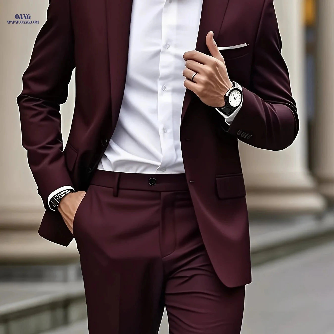 Stylish Two-Piece Suit for Men - Blazer & Trousers, Perfect Fit   OAXG 