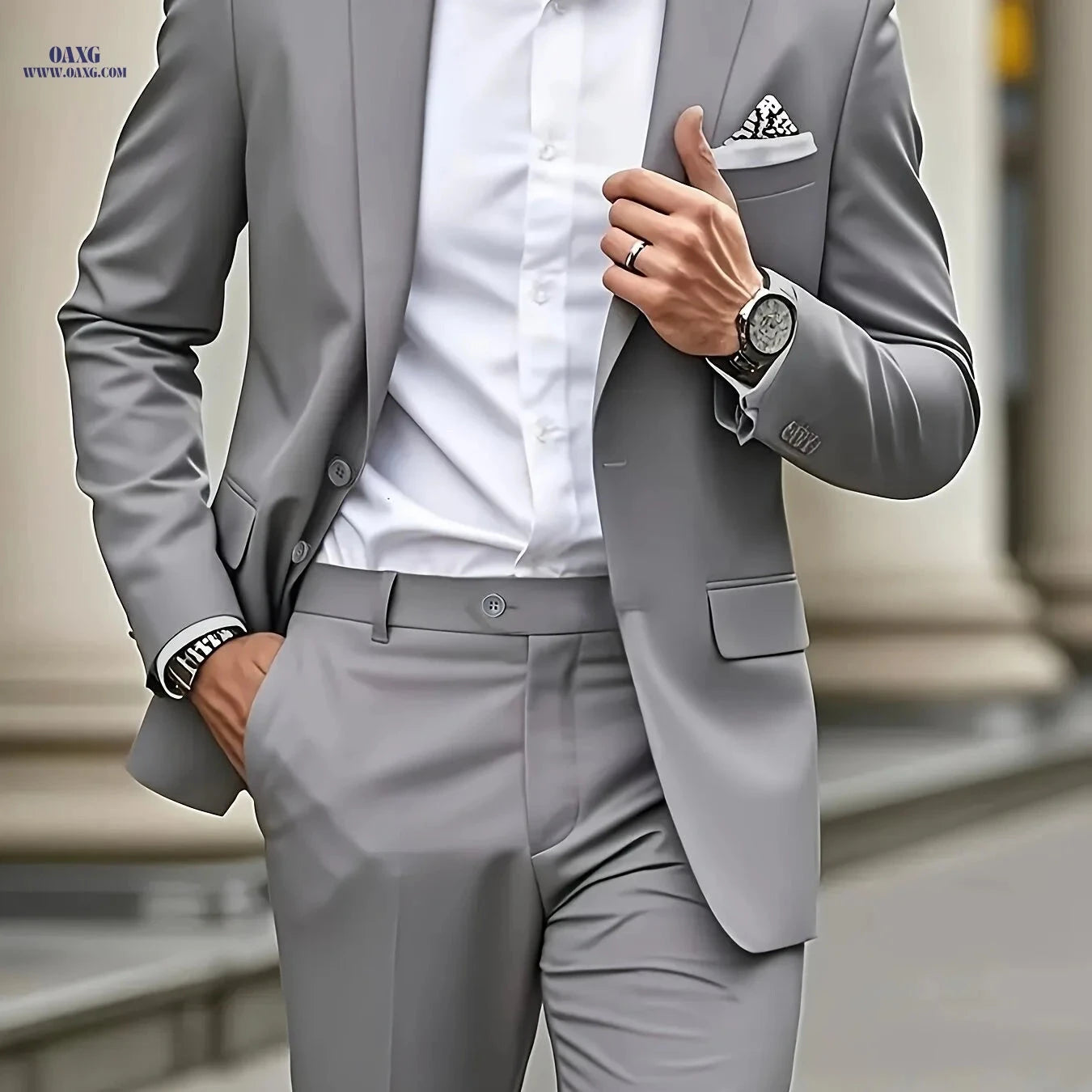 Stylish Two-Piece Suit for Men - Blazer & Trousers, Perfect Fit   OAXG 