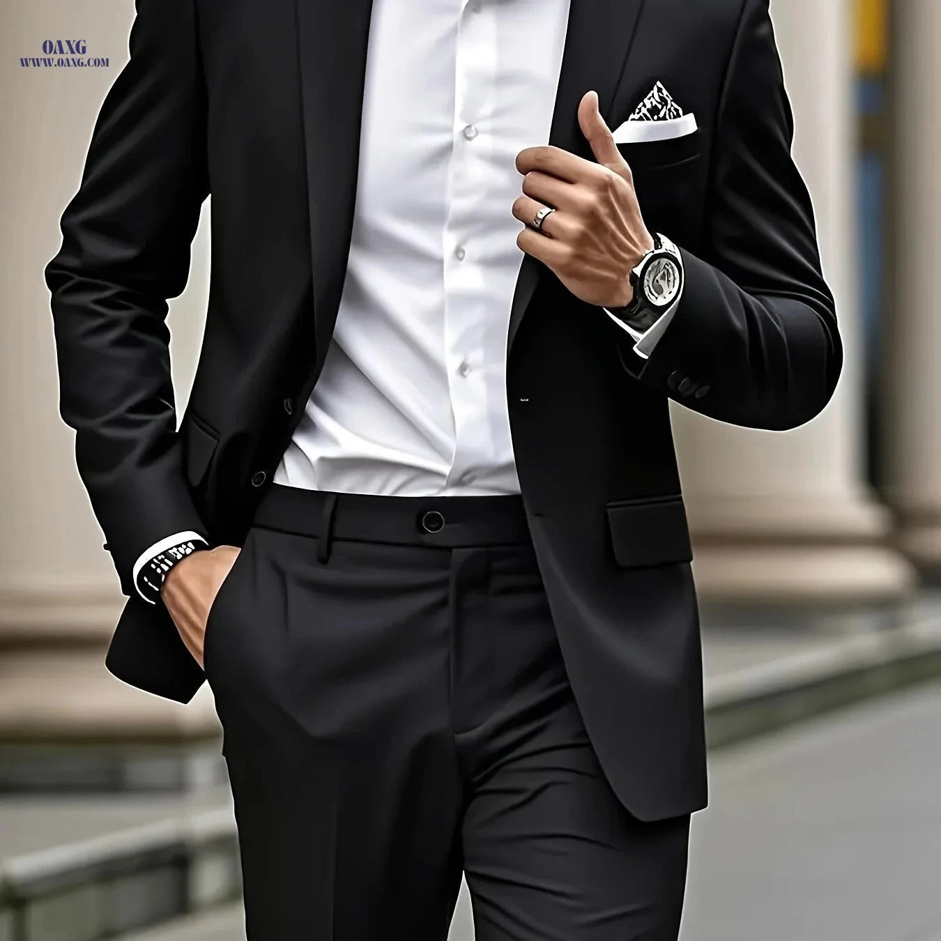 Stylish Two-Piece Suit for Men - Blazer & Trousers, Perfect Fit   OAXG Burgundy / FR XXS