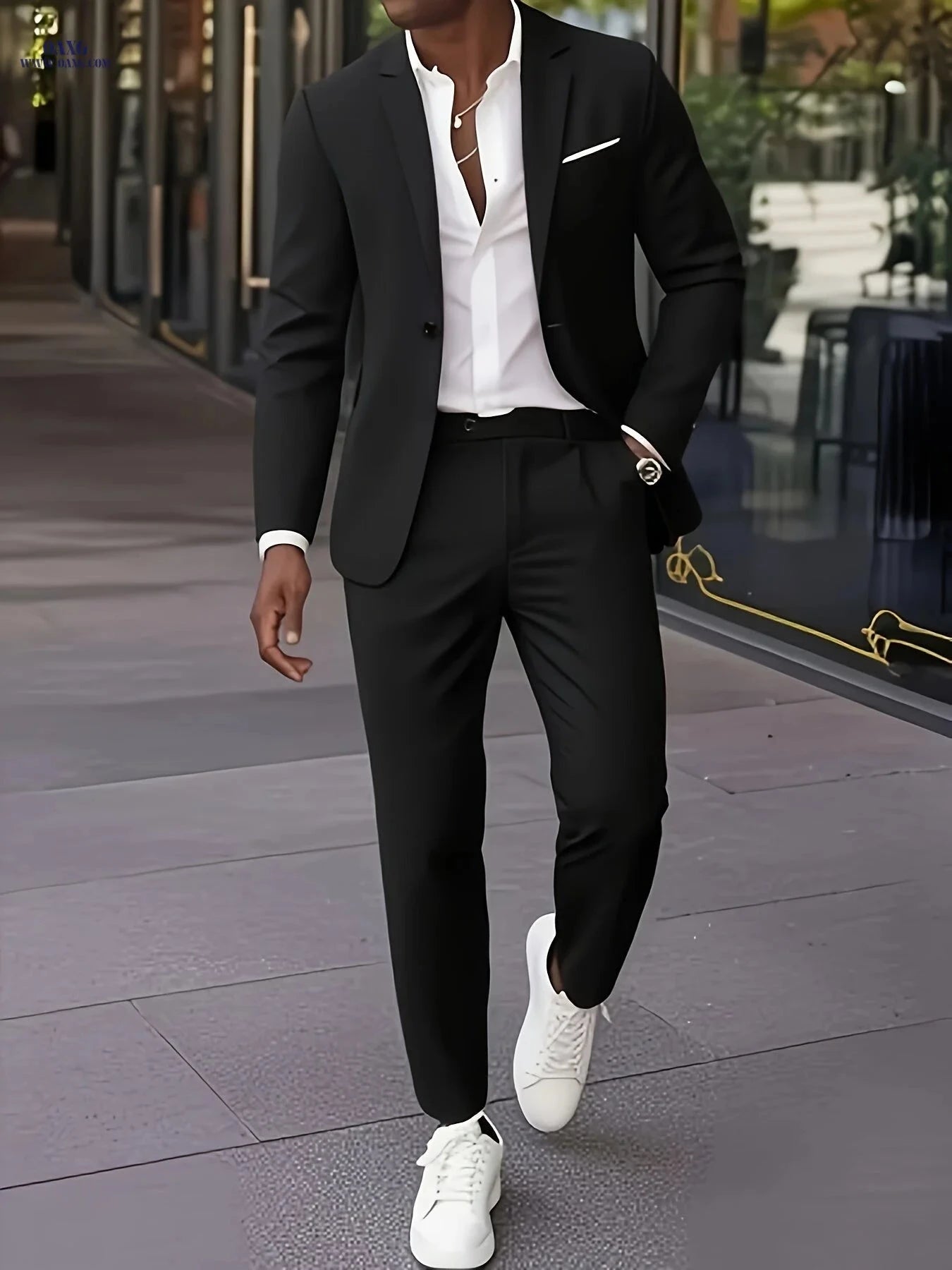 Stylish Two-Piece Suit Set for Men - Jacket & Trousers for All Occasions   OAXG 