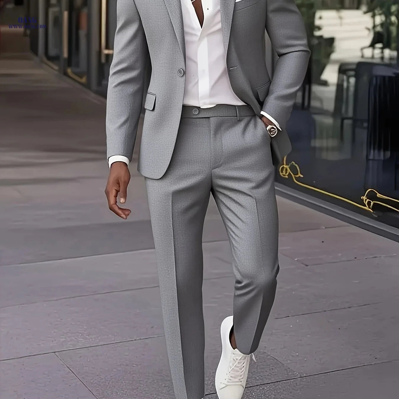 Stylish Two-Piece Suit Set for Men - Jacket & Trousers for All Occasions   OAXG 