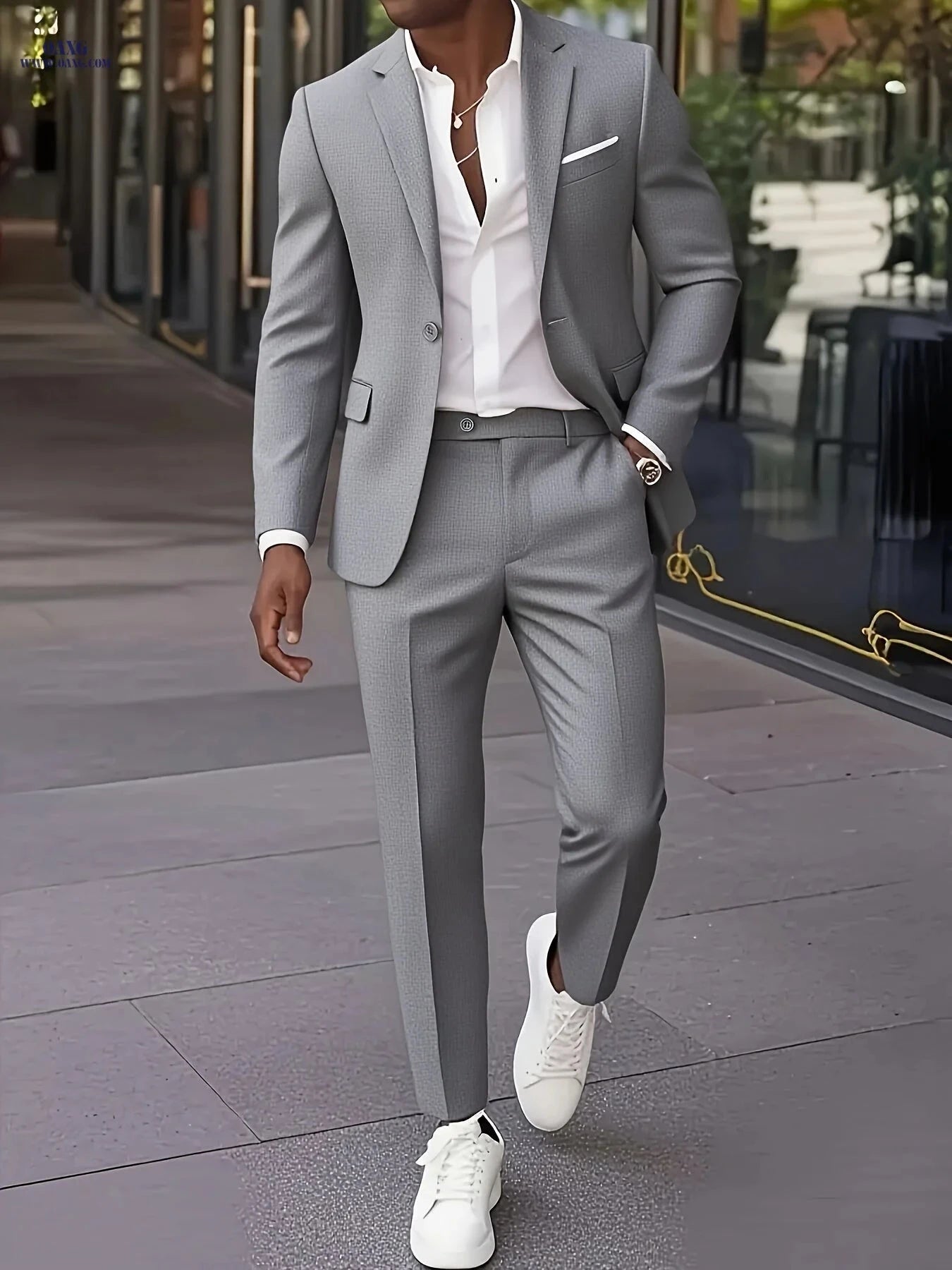 Stylish Two-Piece Suit Set for Men - Jacket & Trousers for All Occasions   OAXG 