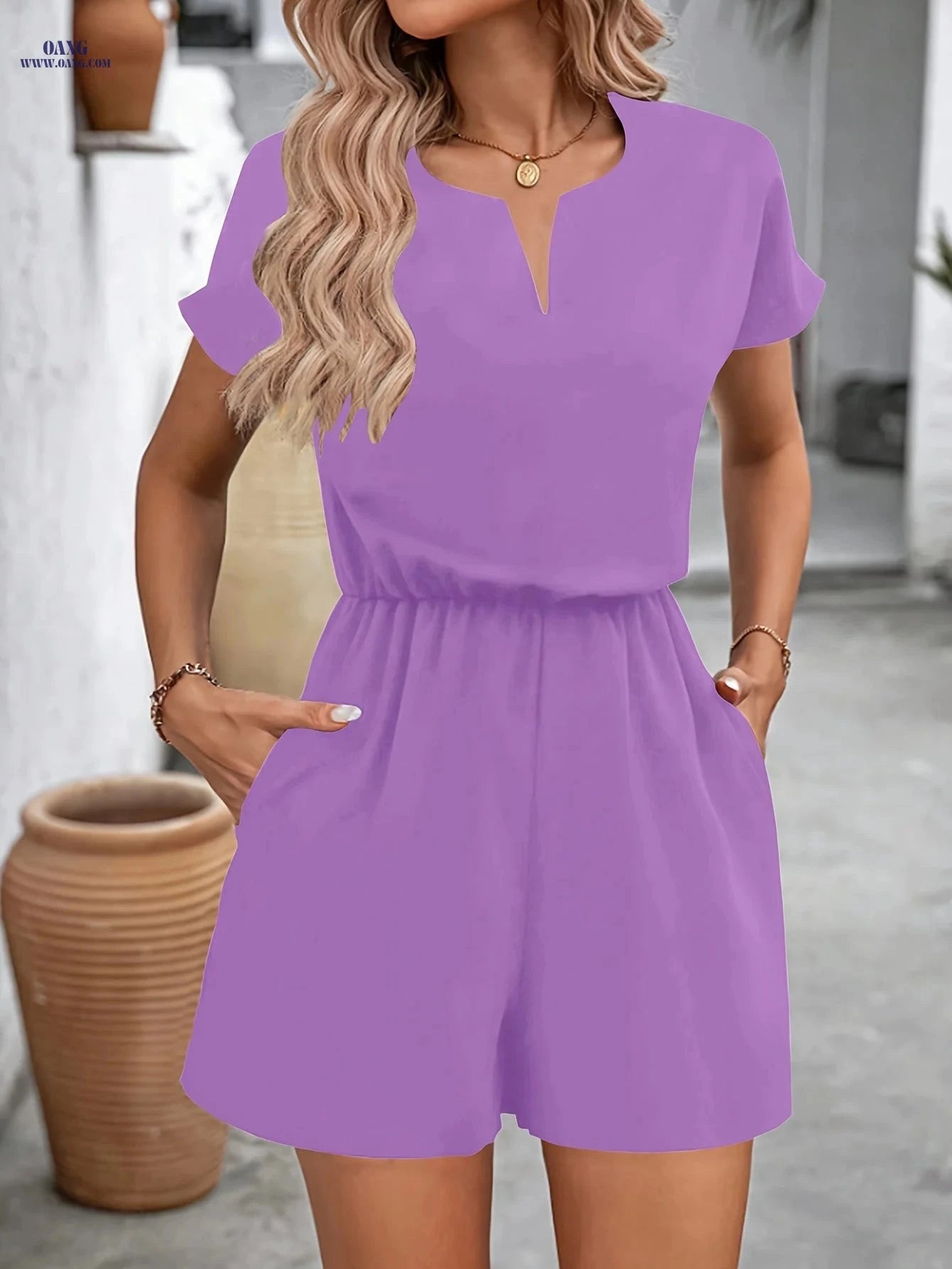 Stylish V-Neck Cutout Top - Spring/Summer Vacation Collection   OAXG Black / S