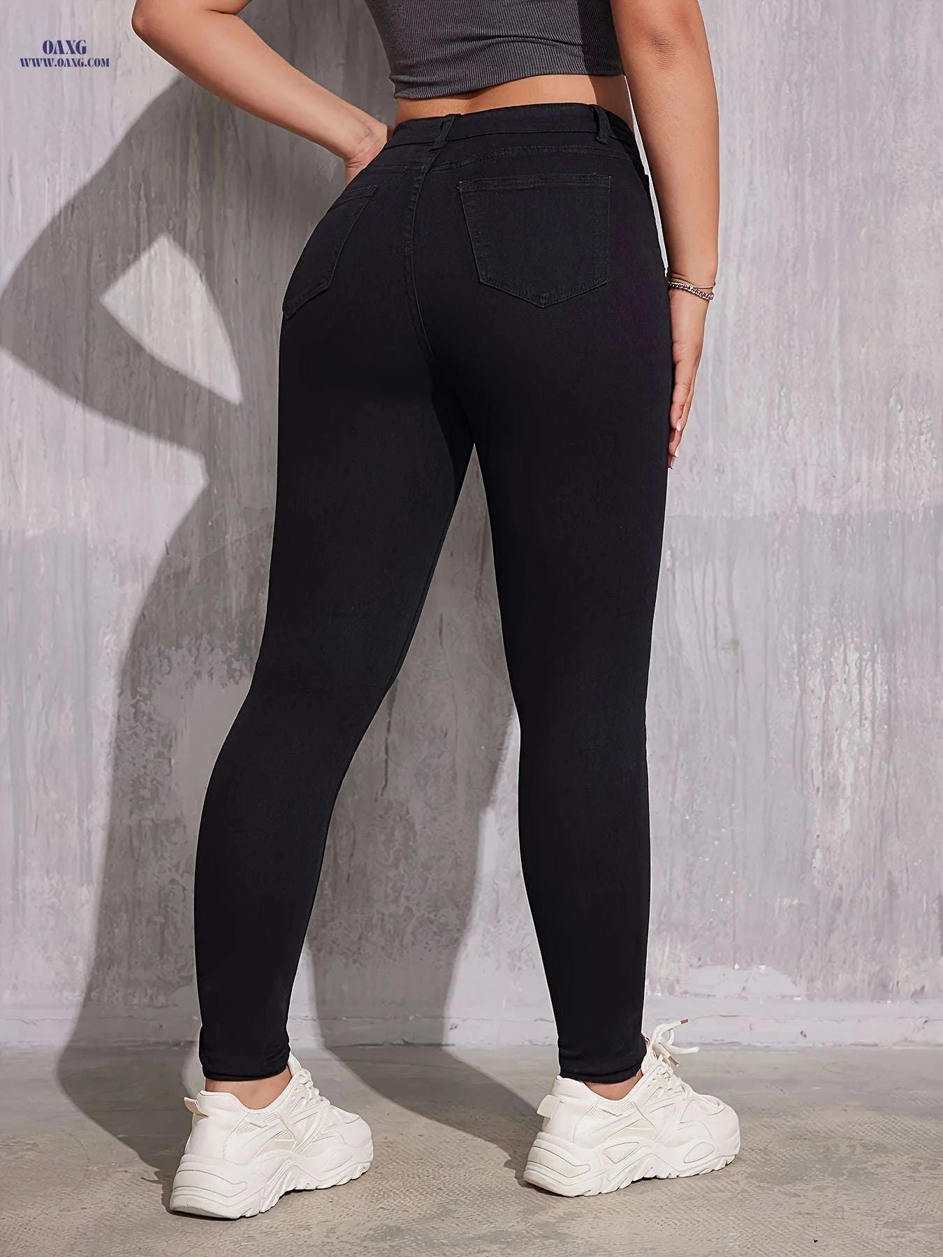 Stylish Versatile Skinny Jeans - High Stretch for All Seasons   OAXG Black / XS
