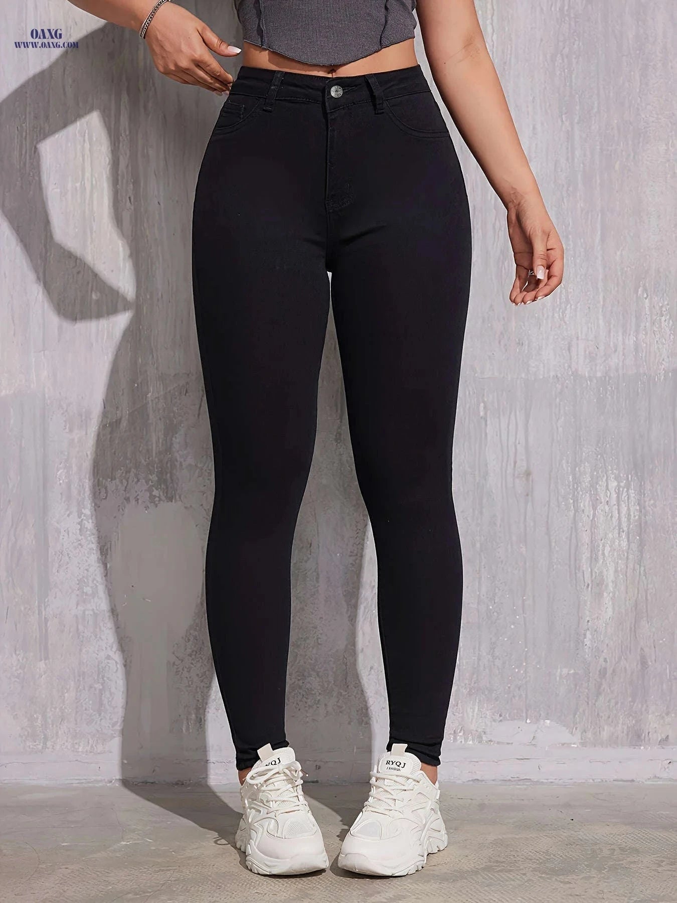 Stylish Versatile Skinny Jeans - High Stretch for All Seasons   OAXG Black / XS