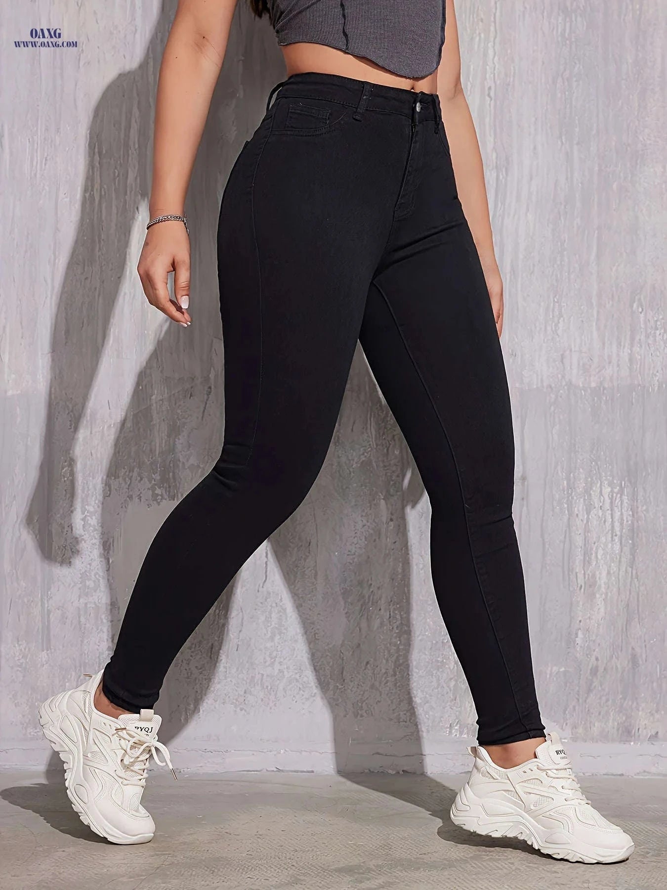 Stylish Versatile Skinny Jeans - High Stretch for All Seasons   OAXG Black / XS