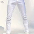 Stylish White Slim Jeans for Men - All-Season Casual Denim   OAXG White / FR S