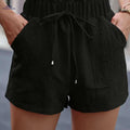 Stylish Women's Elastic Waist Shorts - Soft, Breathable & Perfect for Summer   OAXG Black / S