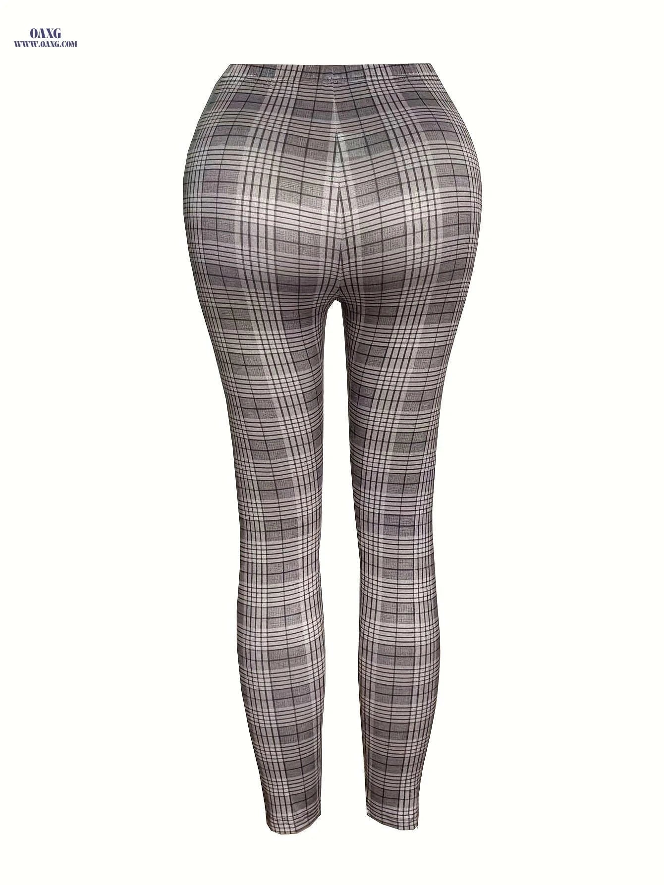 Stylish Women’s Fashion Leggings - Elegant Print, All-Season Comfort   OAXG Lattice / S