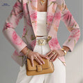 Stylish Women's Floral Jacket - Perfect for Autumn Travel   OAXG Pink Flower 1 / S