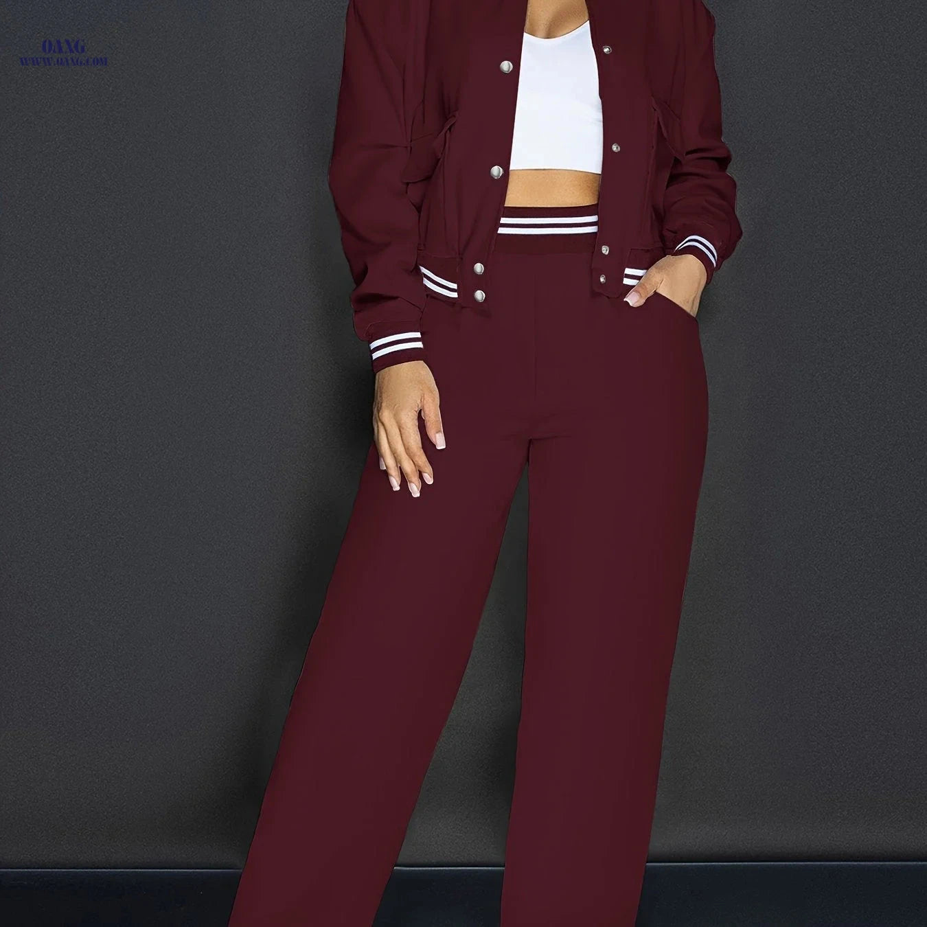 Stylish Women's Leisure Outfit Set - Perfect for Spring/Fall Holidays   OAXG 