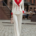Sugar Sister Spring Fashion Suit Set - Double-Breasted Color Block Style   OAXG 