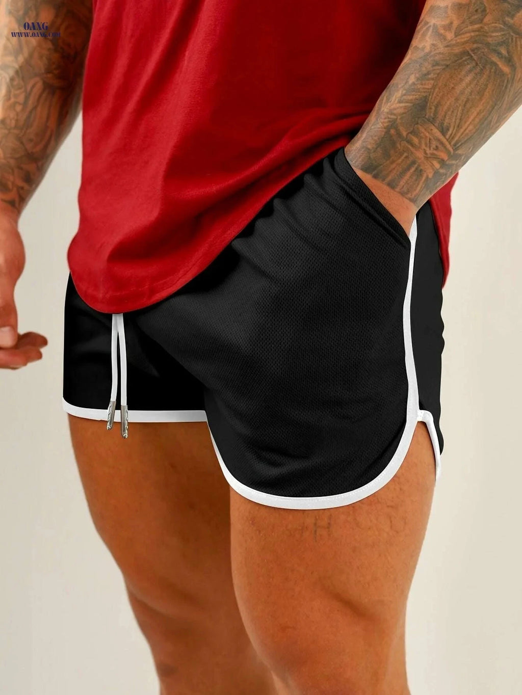 Summer Breathable Mesh Men's Shorts - Slim Fit Running & Fitness   OAXG 