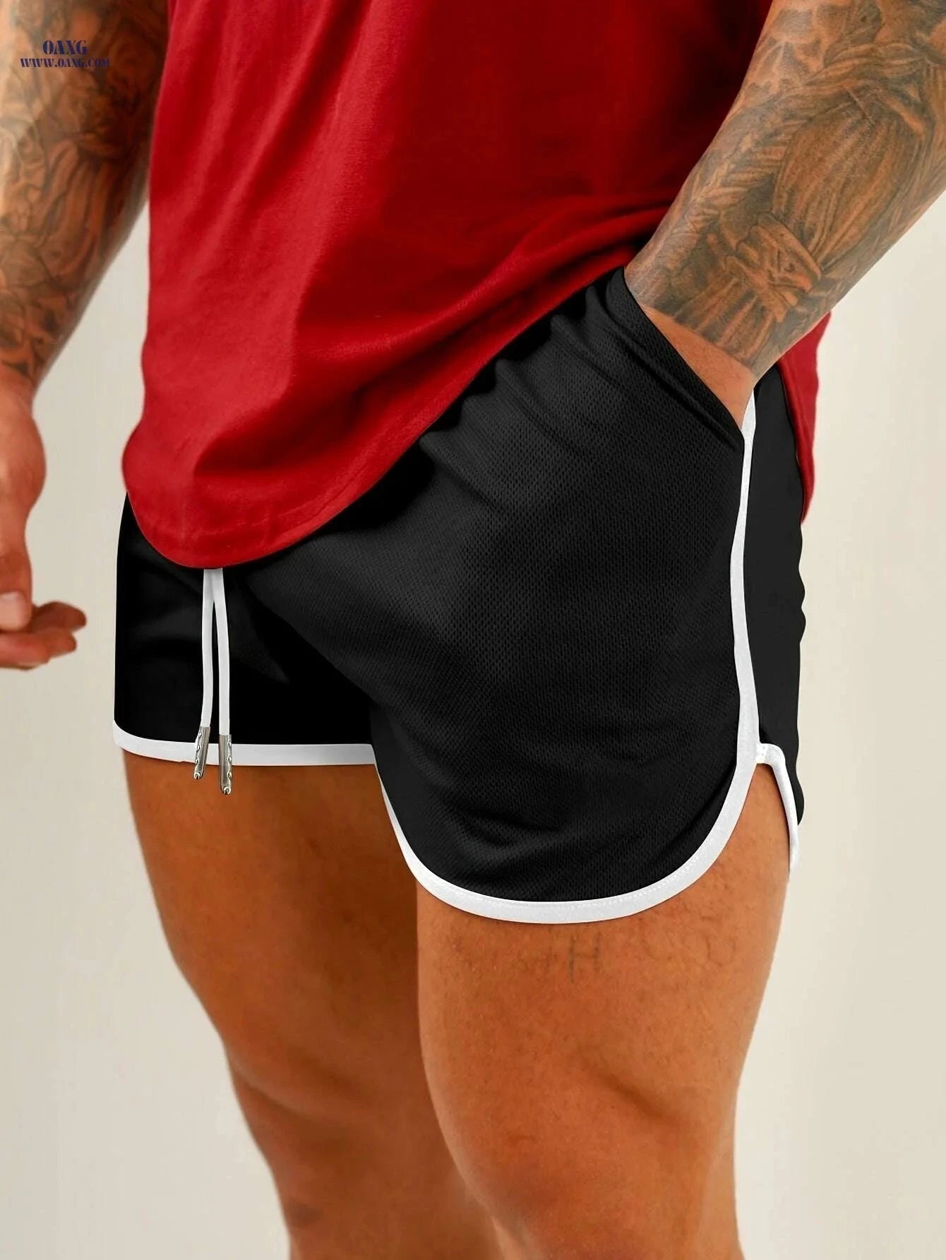 Summer Breathable Mesh Men's Shorts - Slim Fit Running & Fitness   OAXG 