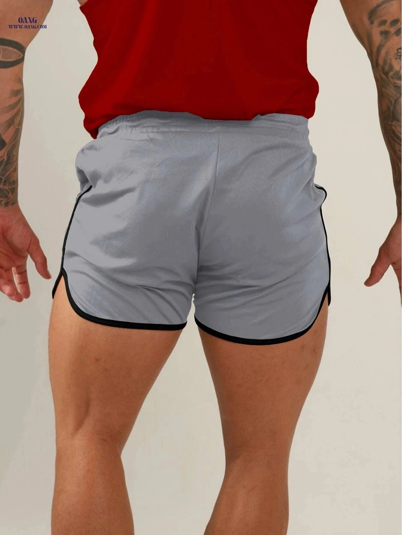 Summer Breathable Mesh Men's Shorts - Slim Fit Running & Fitness   OAXG White / S
