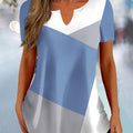 Summer Casual Color-Blocked Workwear Women'S T-Shirt   OAXG Mixed colors / S