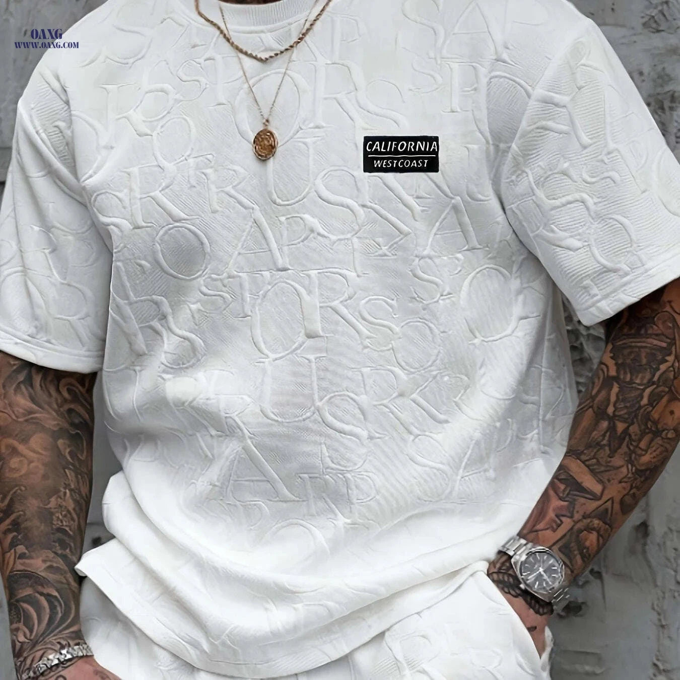 Summer Casual Men's T-Shirt - Relaxed Fit Round Neck, Breathable   OAXG 