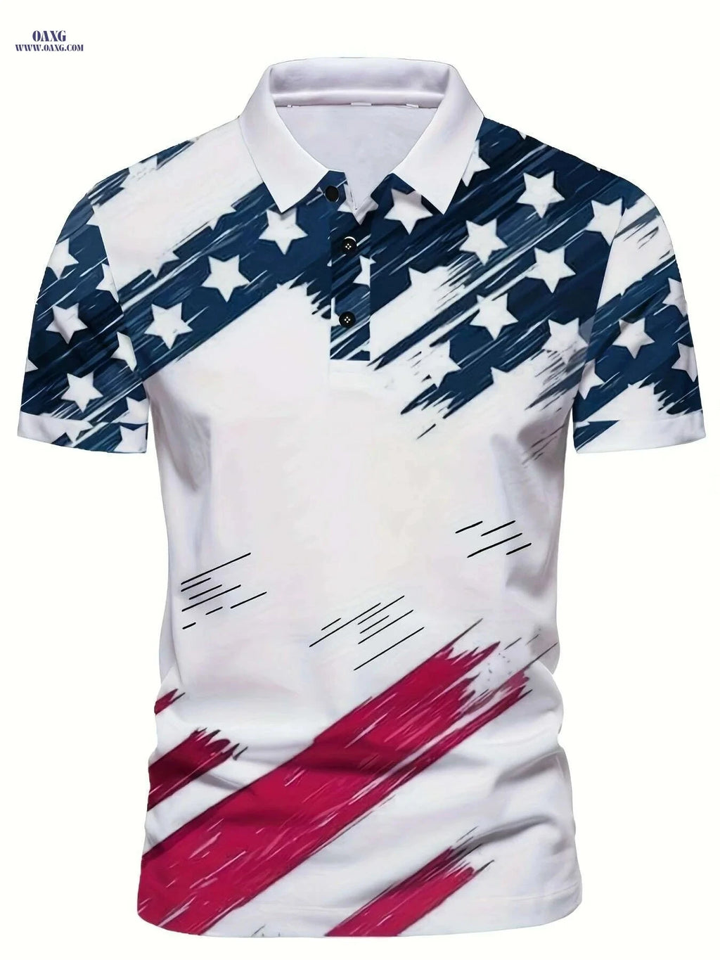 Summer Color Blocked Casual Short Sleeve Shirt for Outdoor Activities   OAXG 