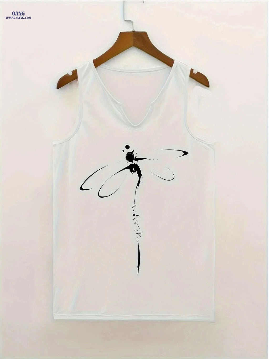 Summer Dragonfly Print Vest - Women's Casual Sleeveless T-Shirt   OAXG 