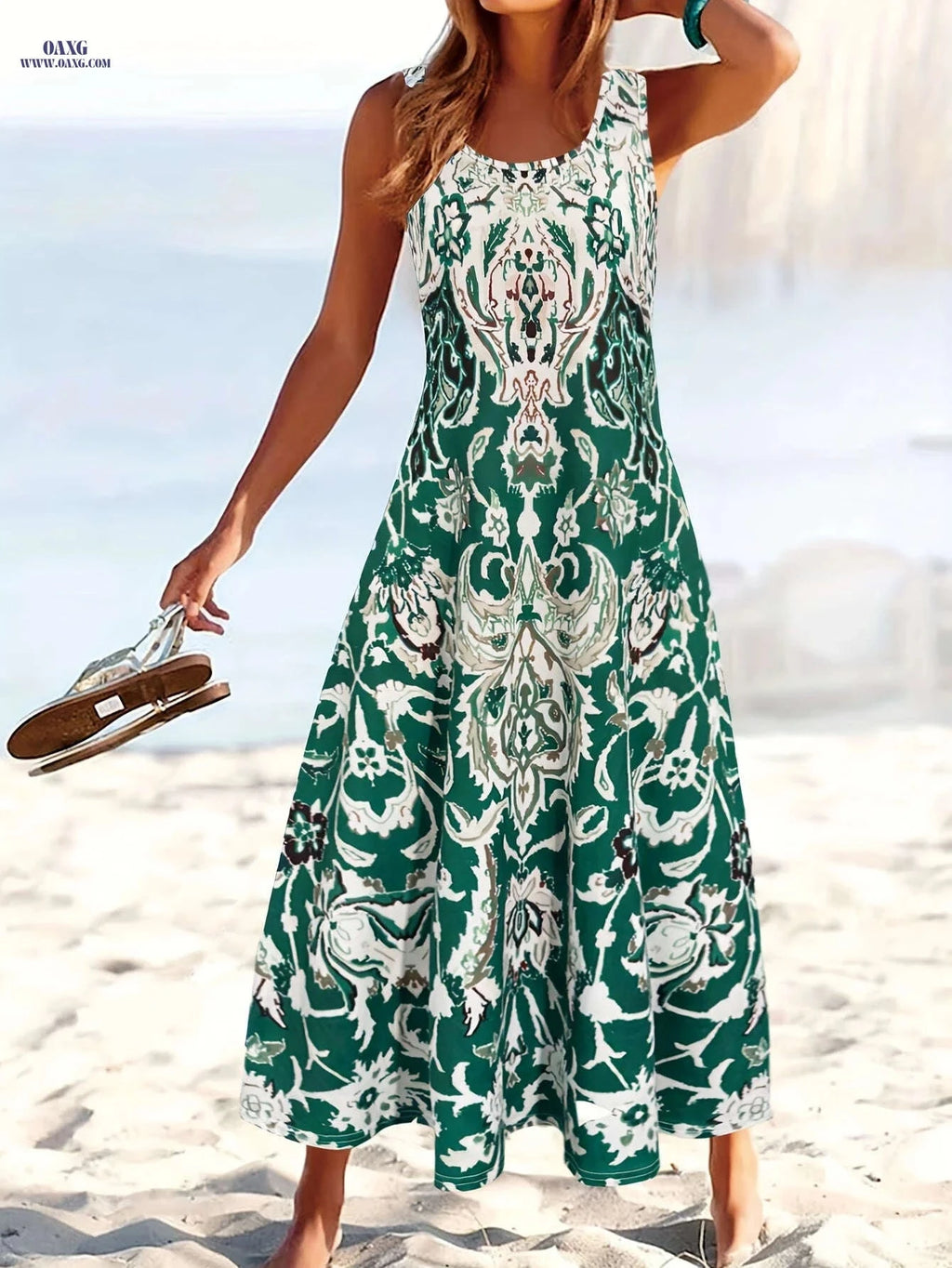 Summer Floral Print Women's Dress - Perfect for Vacation Wear   OAXG 