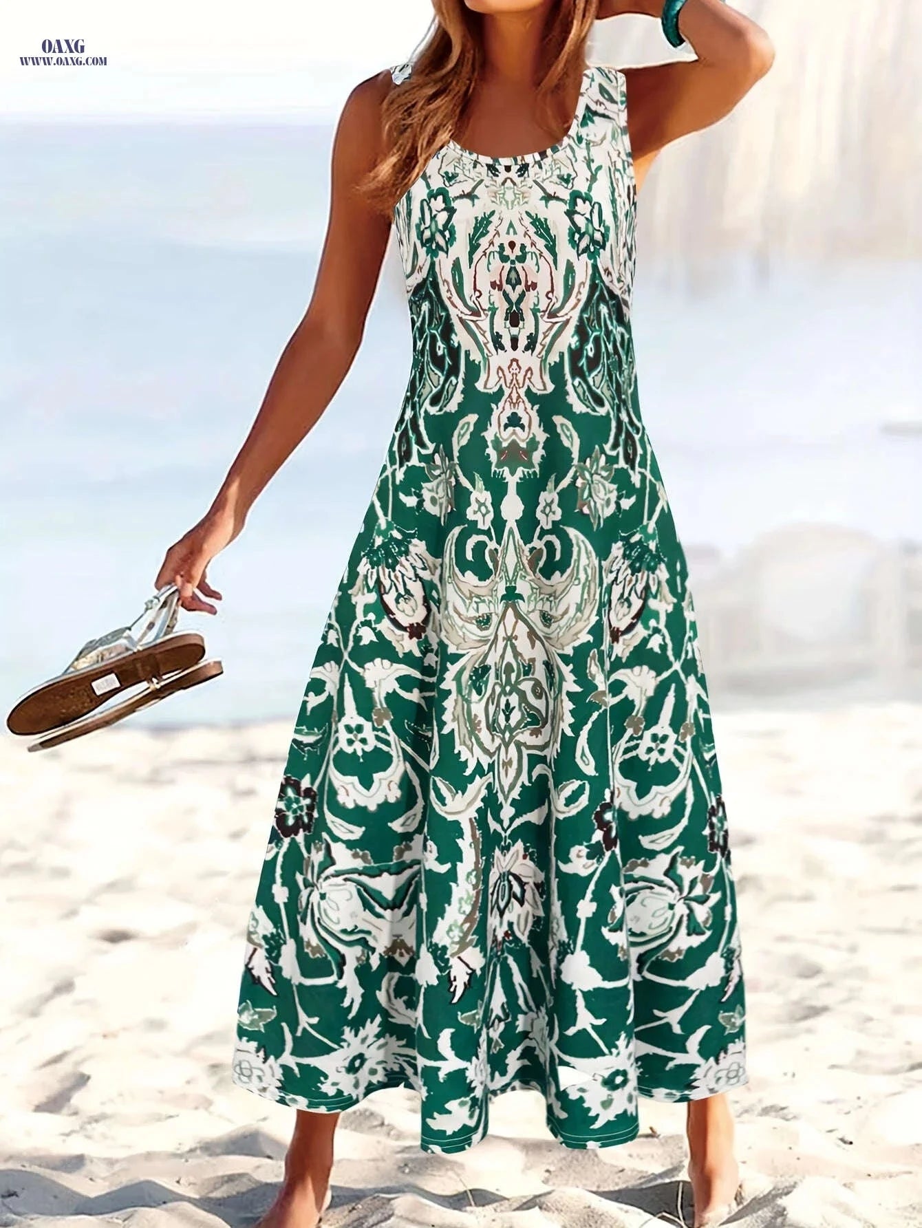 Summer Floral Print Women's Dress - Perfect for Vacation Wear   OAXG 