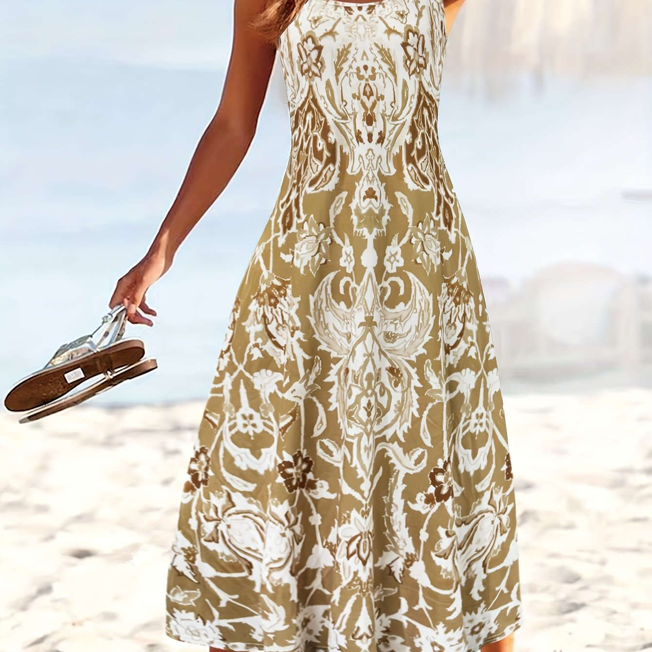 Summer Floral Print Women's Dress - Perfect for Vacation Wear   OAXG 