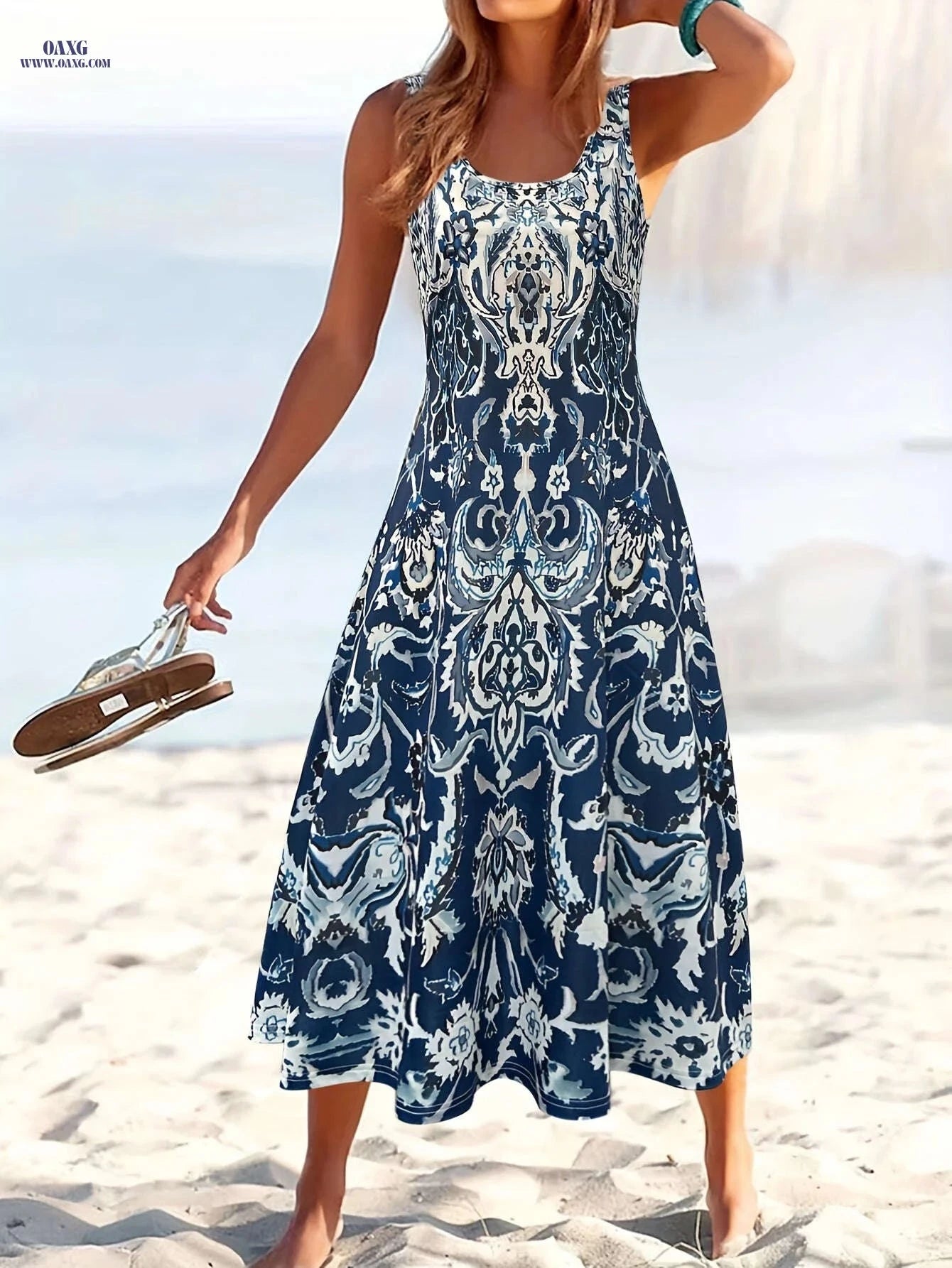 Summer Floral Print Women's Dress - Perfect for Vacation Wear   OAXG 
