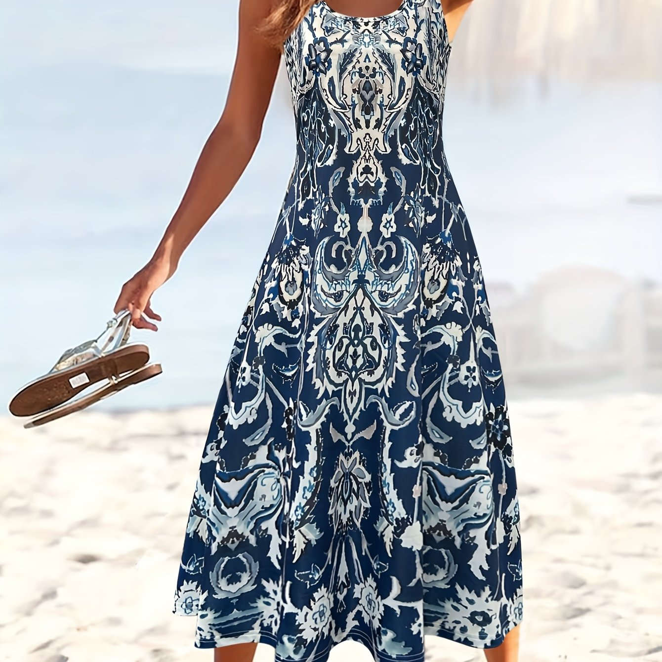 Summer Floral Print Women's Dress - Perfect for Vacation Wear   OAXG 