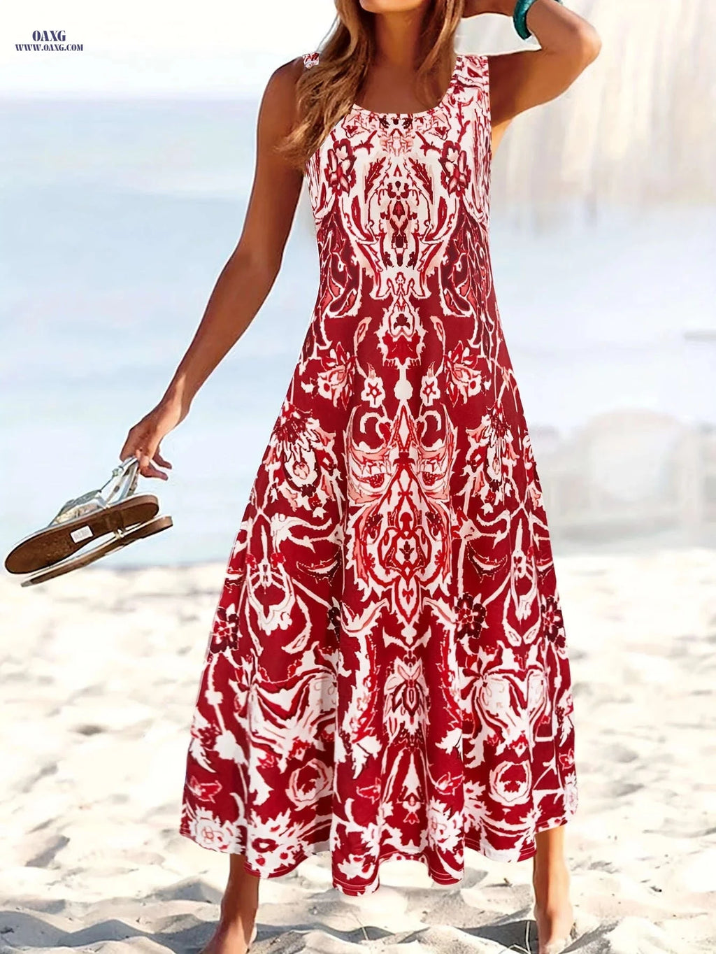 Summer Floral Print Women's Dress - Perfect for Vacation Wear   OAXG 