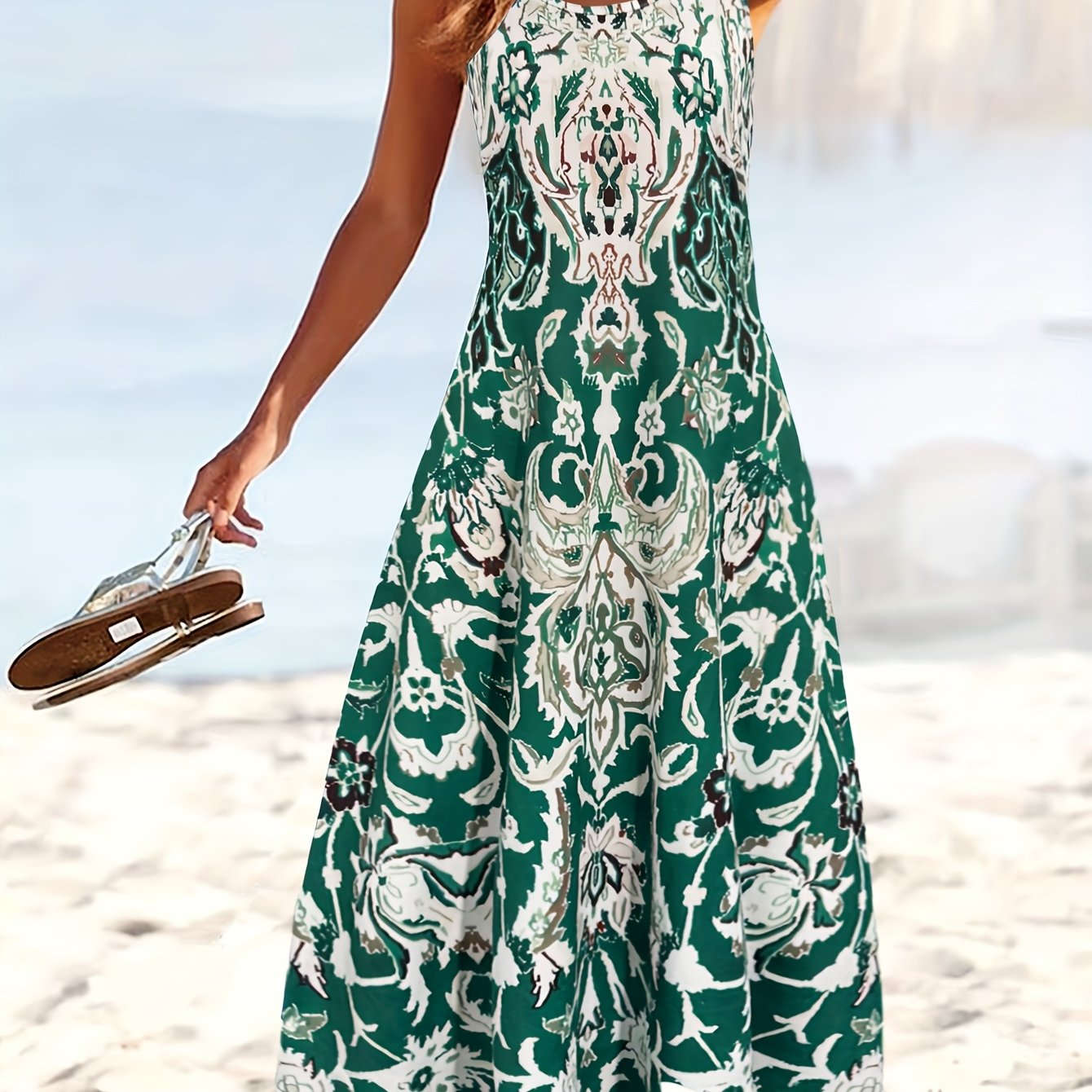 Summer Floral Print Women's Dress - Perfect for Vacation Wear   OAXG 