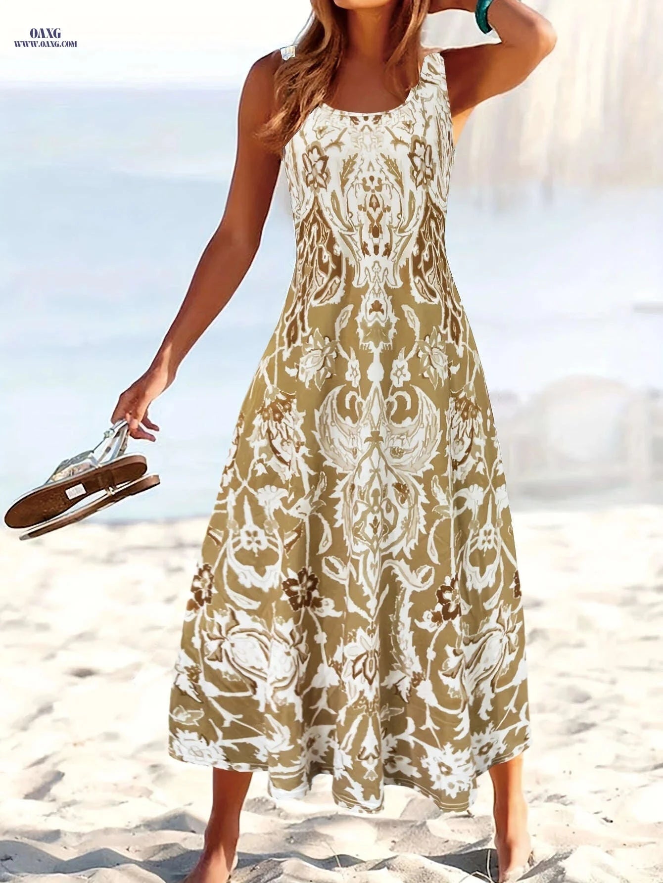 Summer Floral Print Women's Dress - Perfect for Vacation Wear   OAXG 