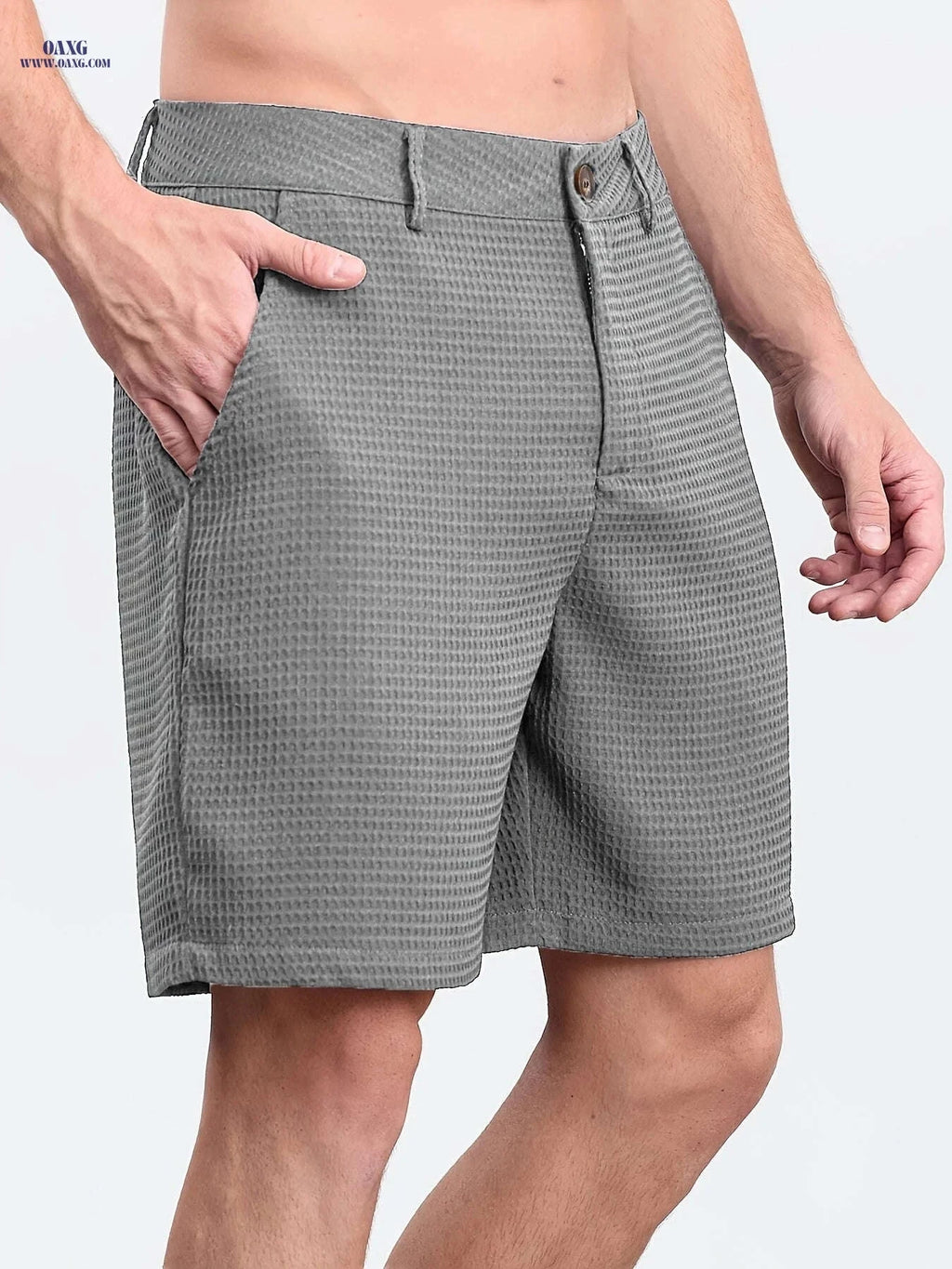 Summer Men’s Bermuda Shorts - Casual Solid Color with Pockets   OAXG 
