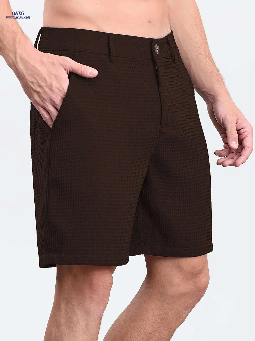 Summer Men’s Bermuda Shorts - Casual Solid Color with Pockets   OAXG 
