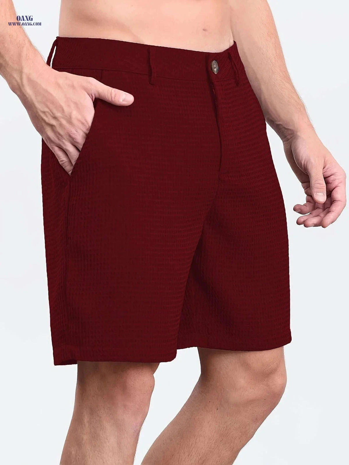Summer Men’s Bermuda Shorts - Casual Solid Color with Pockets   OAXG Black / FR XXS