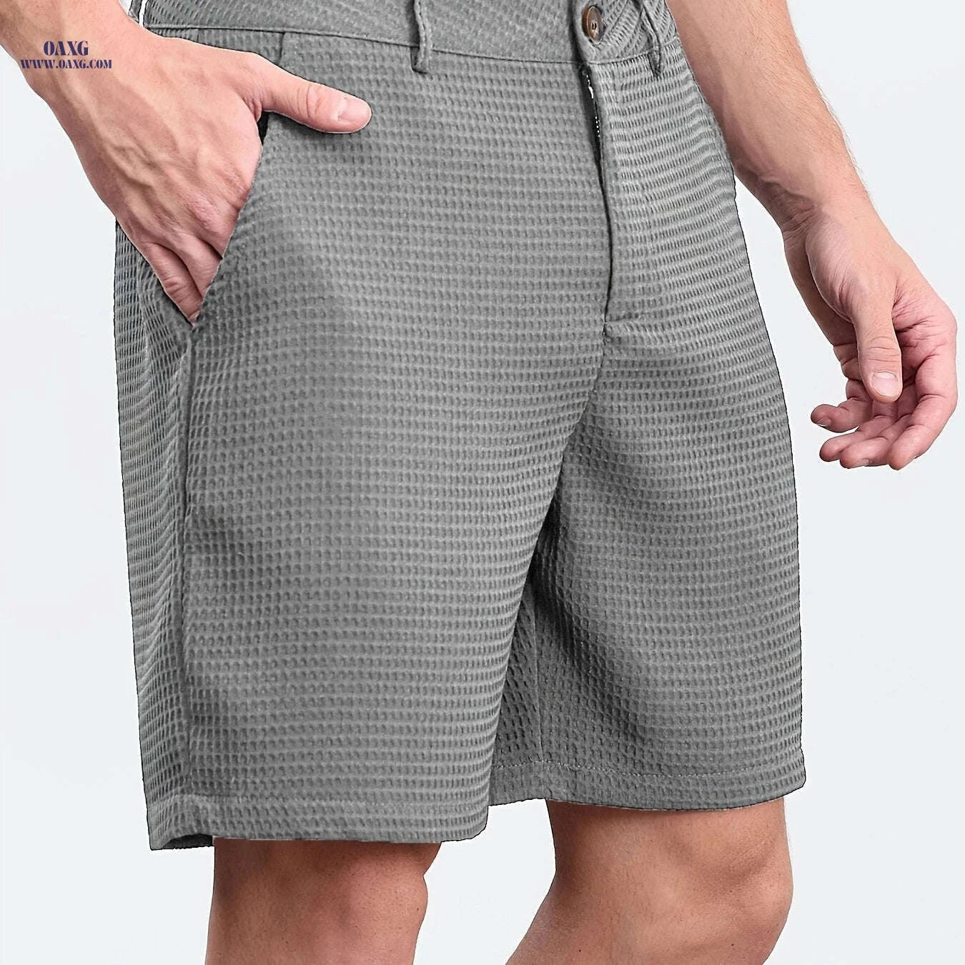 Summer Men’s Bermuda Shorts - Casual Solid Color with Pockets   OAXG 