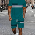 Summer Men’s Breathable Casual Suit - T-Shirt & Shorts Set   OAXG 