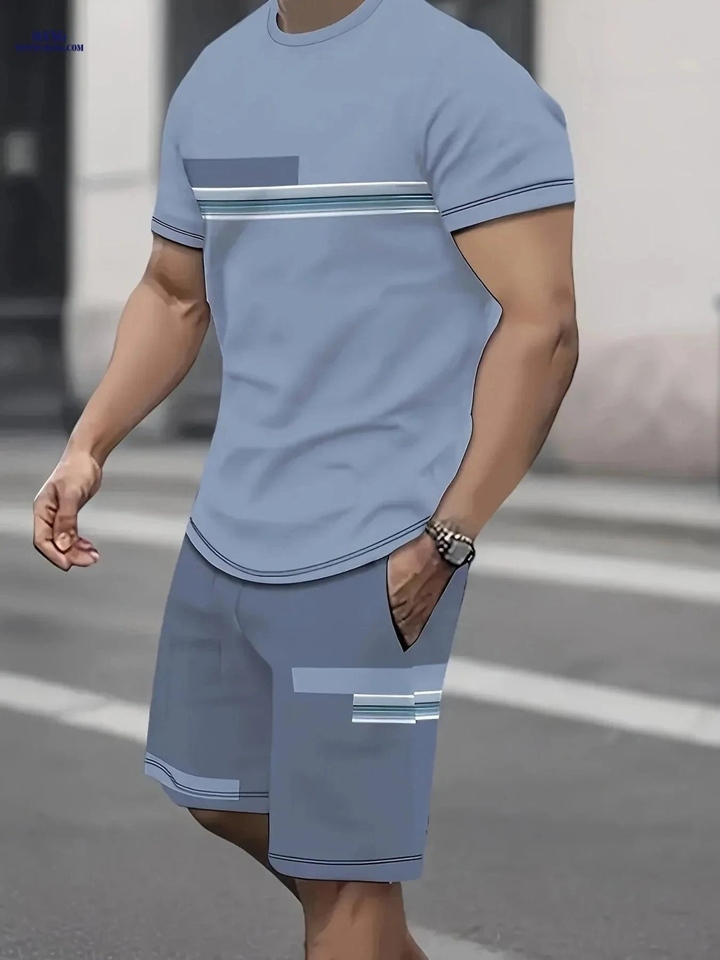 Summer Men's Casual 2pcs Suit - Breathable T-Shirt & Shorts Set   OAXG 