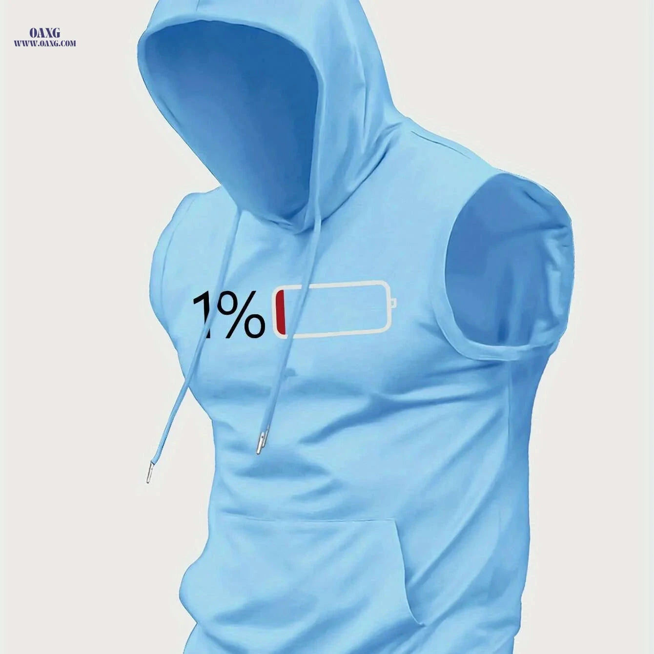 Summer Men's Casual Hooded Vest - Trendy Knitted Fabric Style   OAXG Light Blue / S
