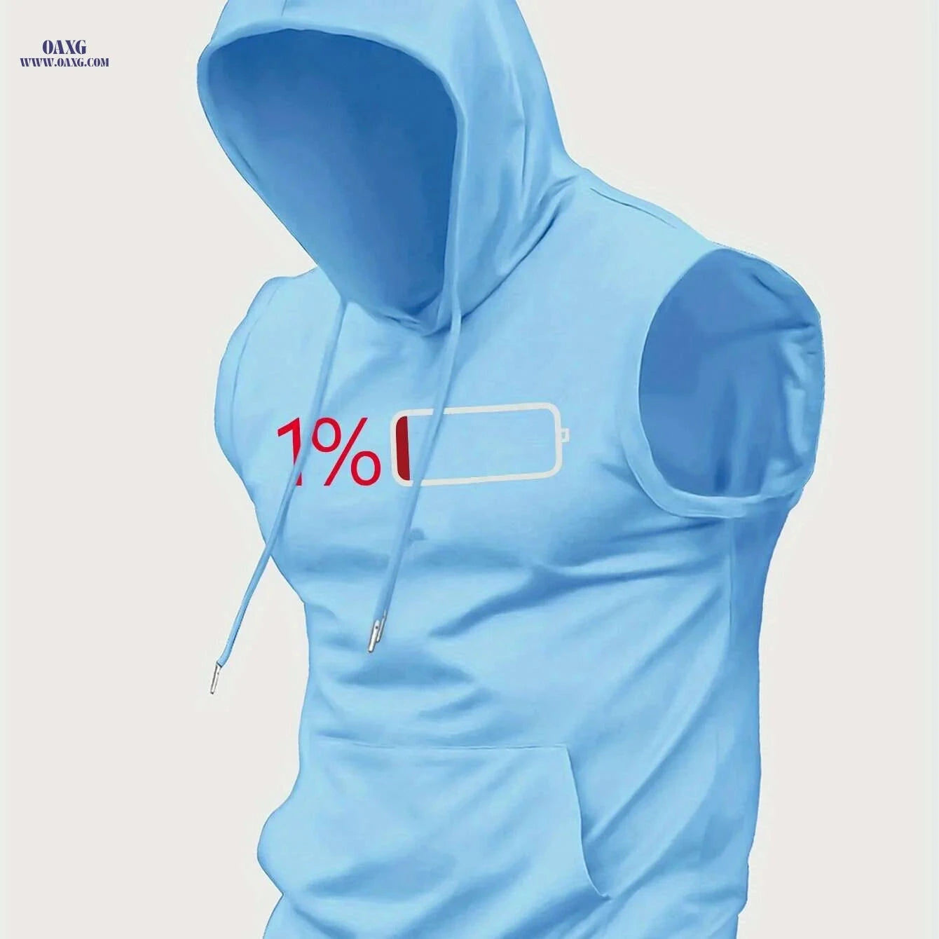 Summer Men's Casual Hooded Vest - Trendy Knitted Fabric Style   OAXG Light Blue / S