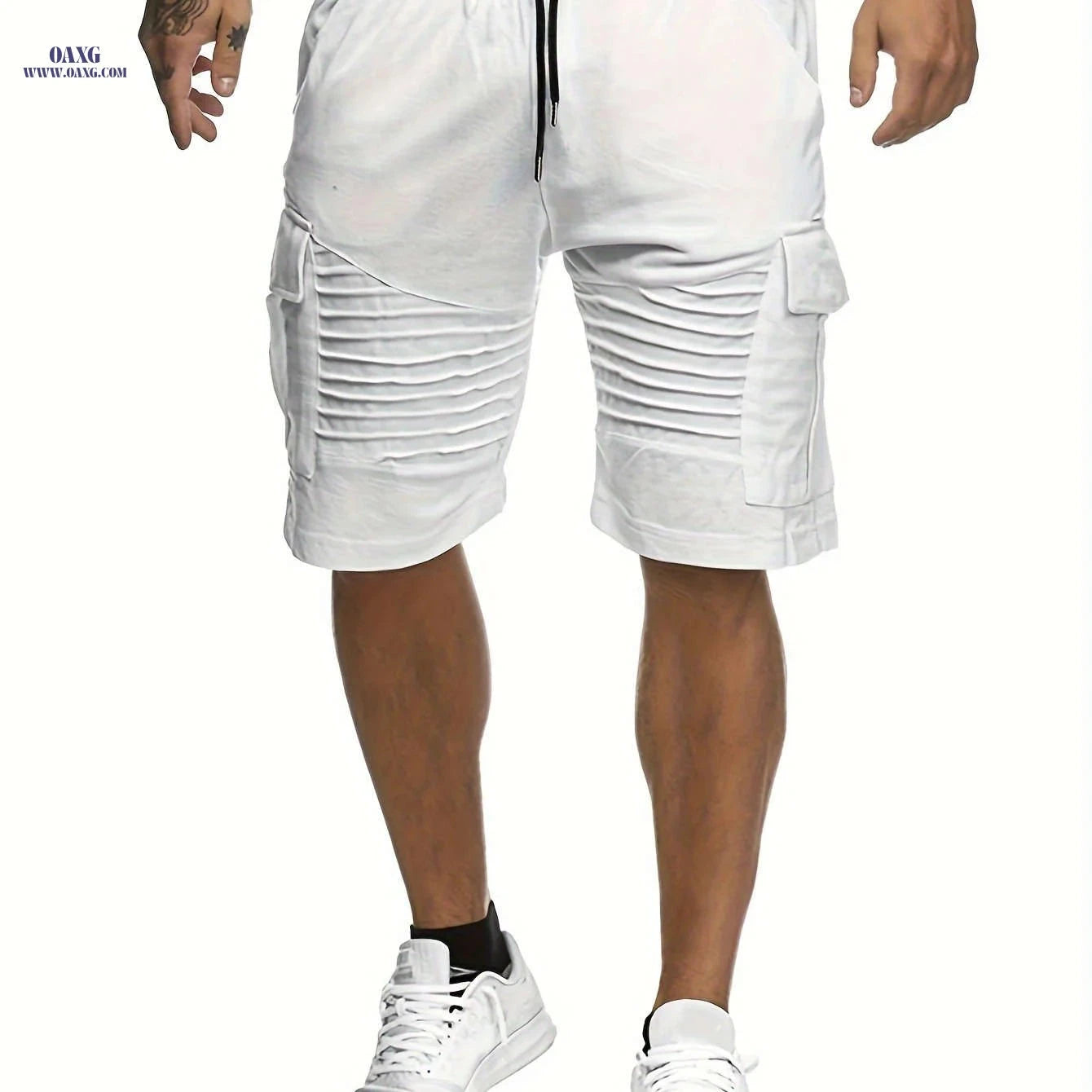 Summer Men's Casual Shorts - Striped Athletic Fit with Pockets   OAXG 