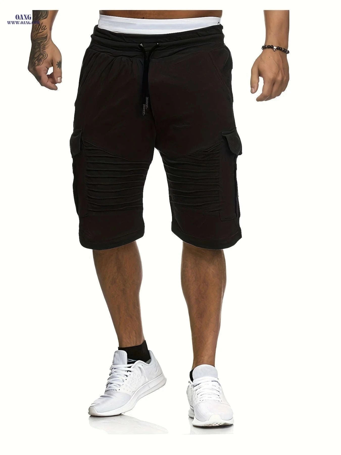 Summer Men's Casual Shorts - Striped Athletic Fit with Pockets   OAXG 