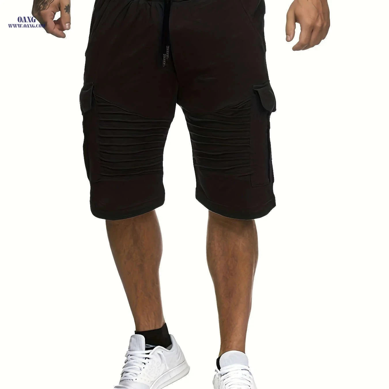 Summer Men's Casual Shorts - Striped Athletic Fit with Pockets   OAXG 