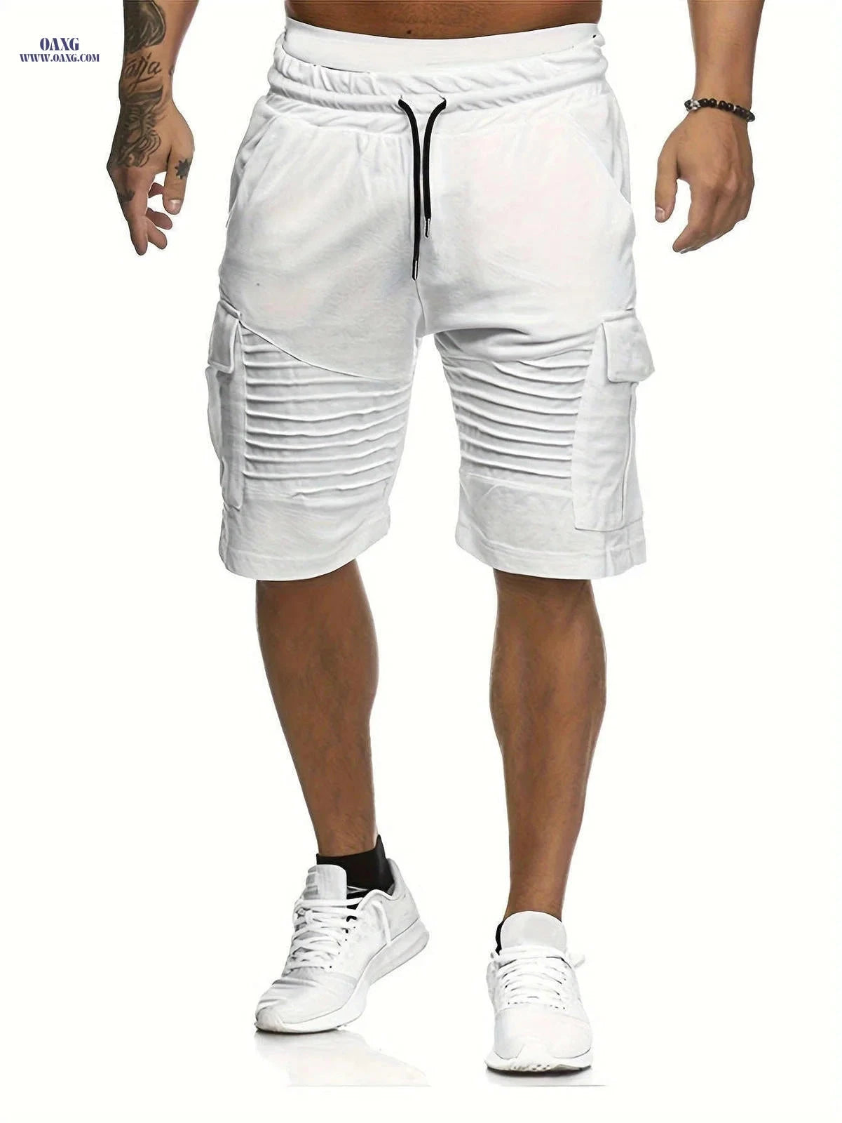 Summer Men's Casual Shorts - Striped Athletic Fit with Pockets   OAXG 