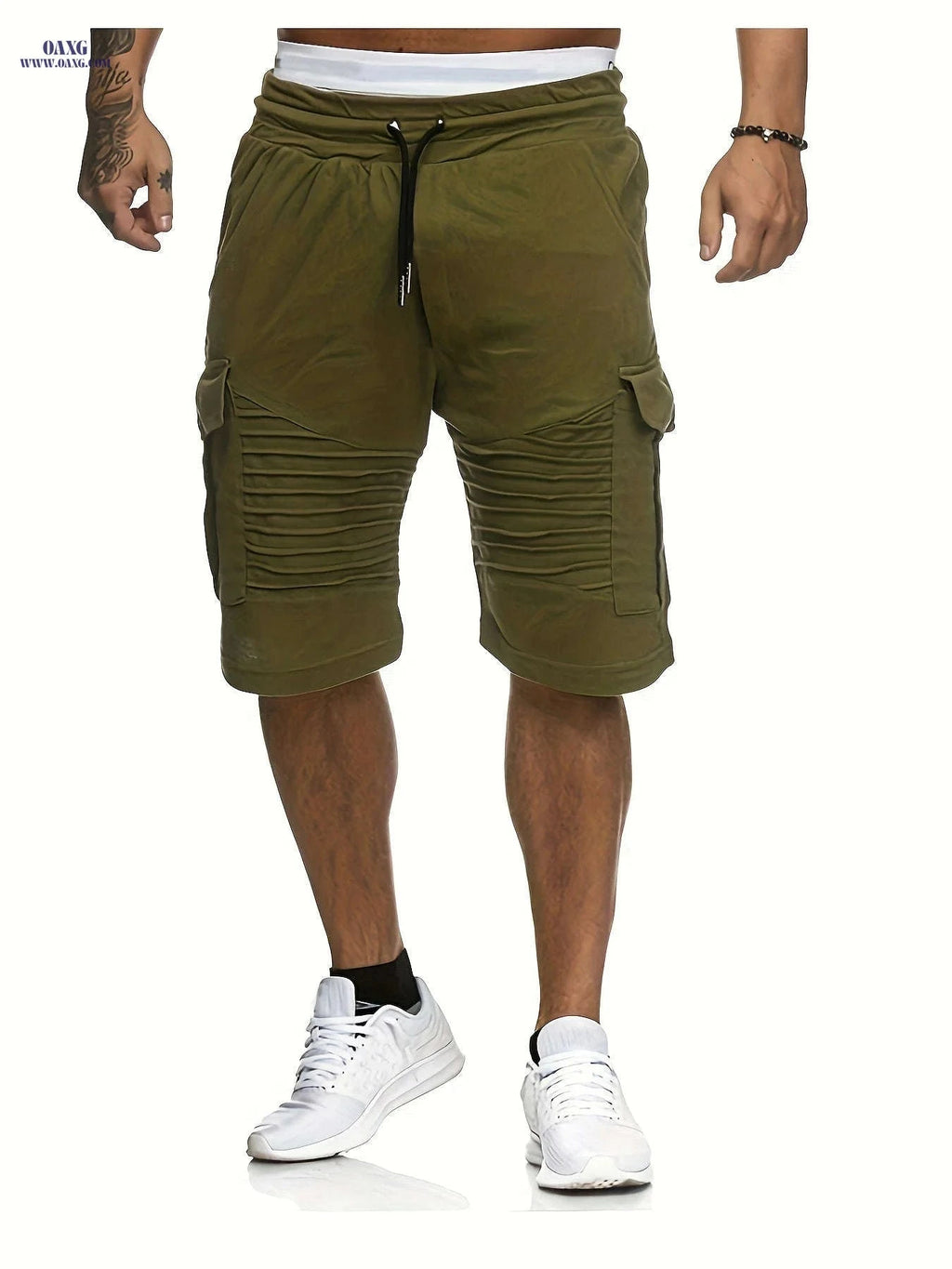 Summer Men's Casual Shorts - Striped Athletic Fit with Pockets   OAXG 