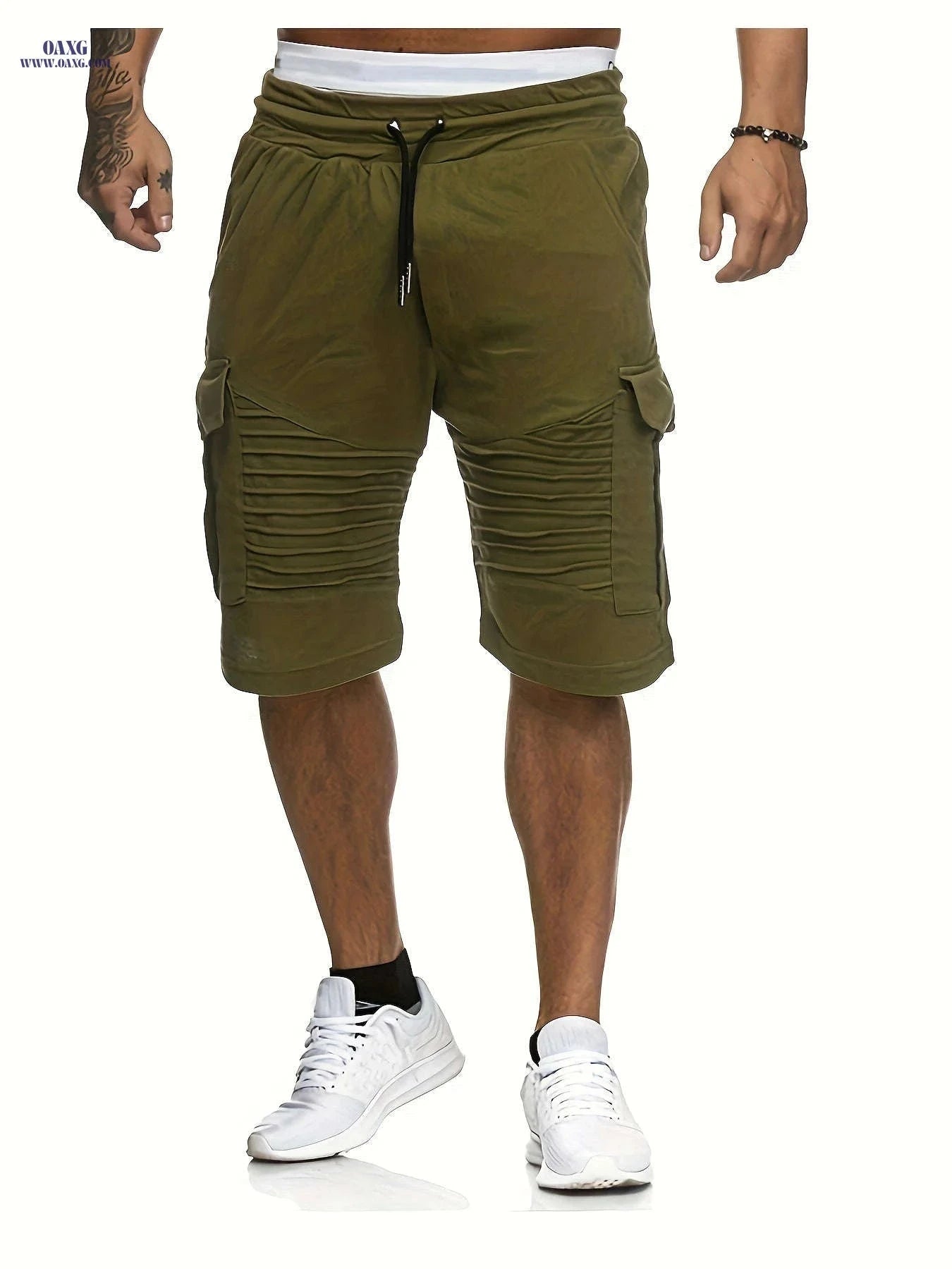 Summer Men's Casual Shorts - Striped Athletic Fit with Pockets   OAXG 