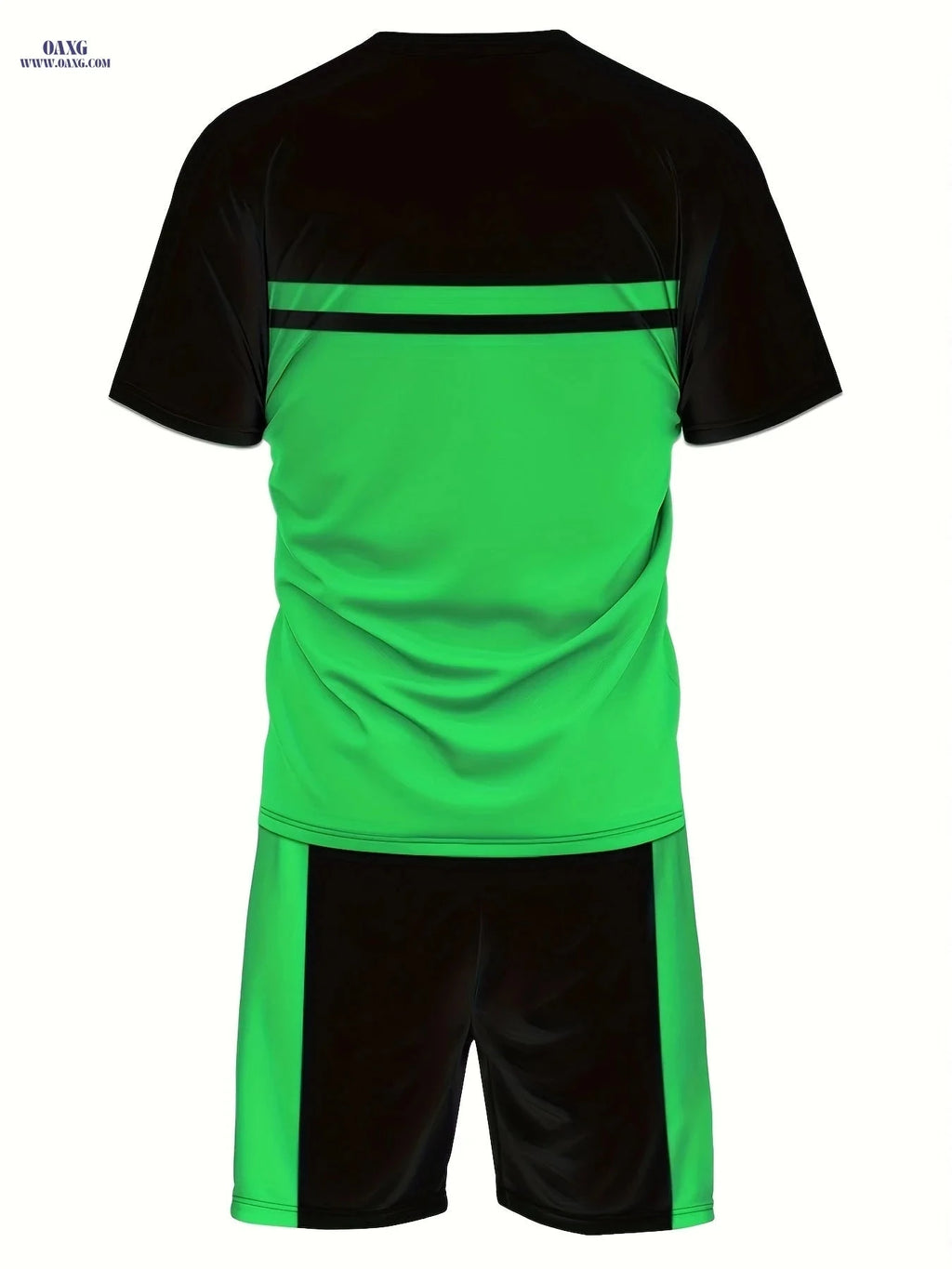 Summer Men’s Casual Two-Piece Set - Color Block T-Shirt & Shorts   OAXG 