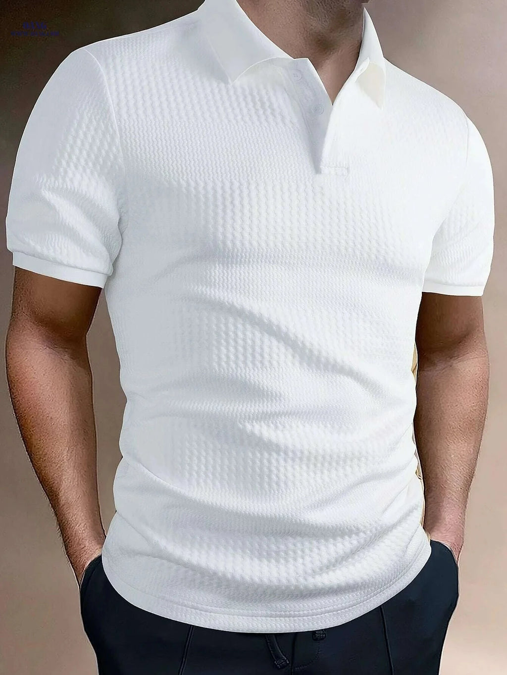 Summer Men's Golf T-Shirt - Solid Short Sleeve, Casual Fit   OAXG White / S
