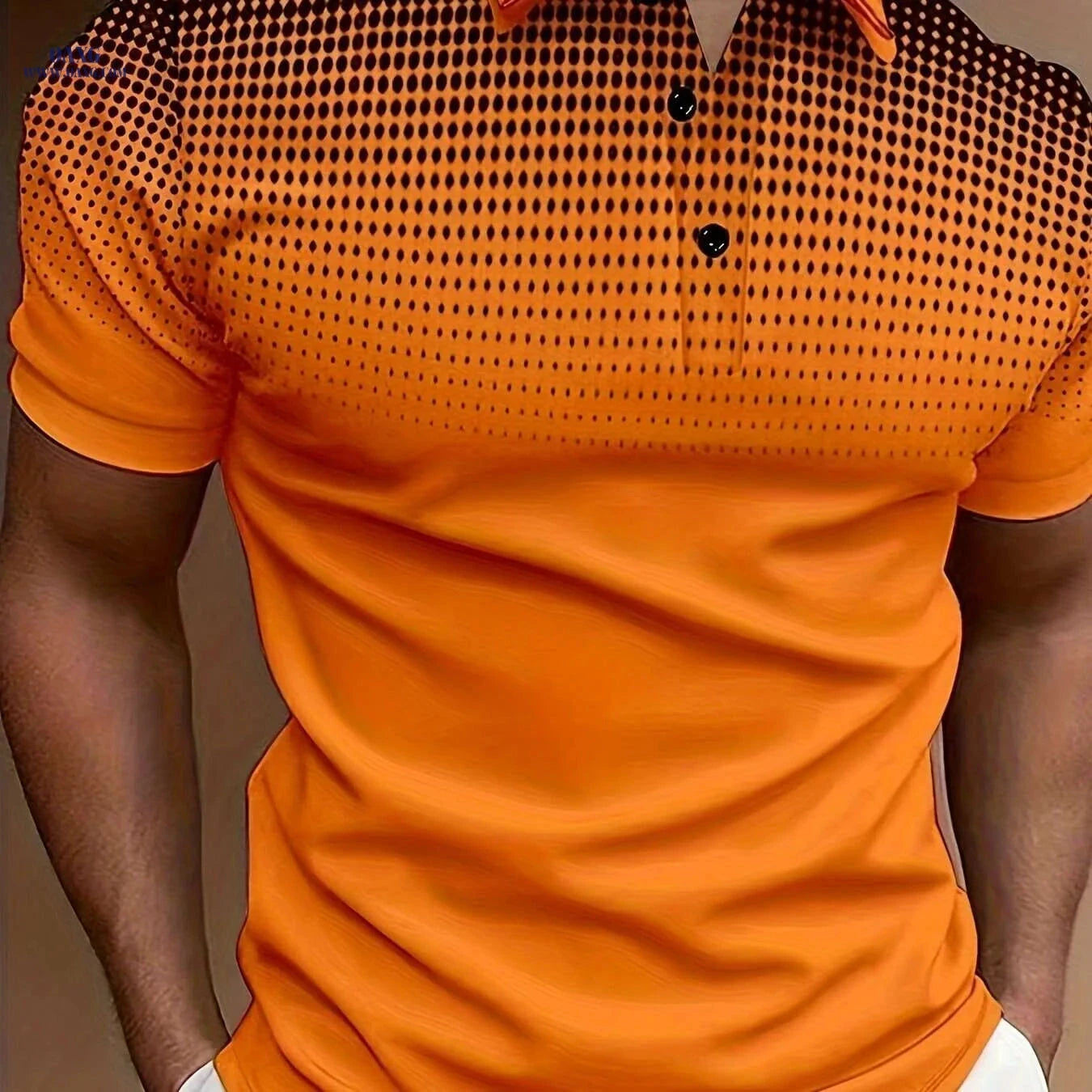 Summer Men's Short Sleeve Dots Shirt - Sports Style for Golf & Office   OAXG 