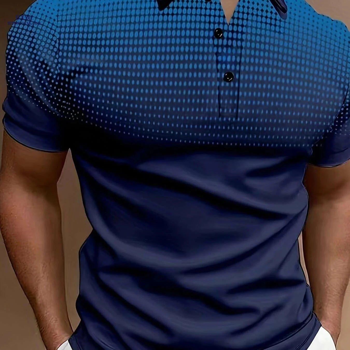 Summer Men's Short Sleeve Dots Shirt - Sports Style for Golf & Office   OAXG White / S