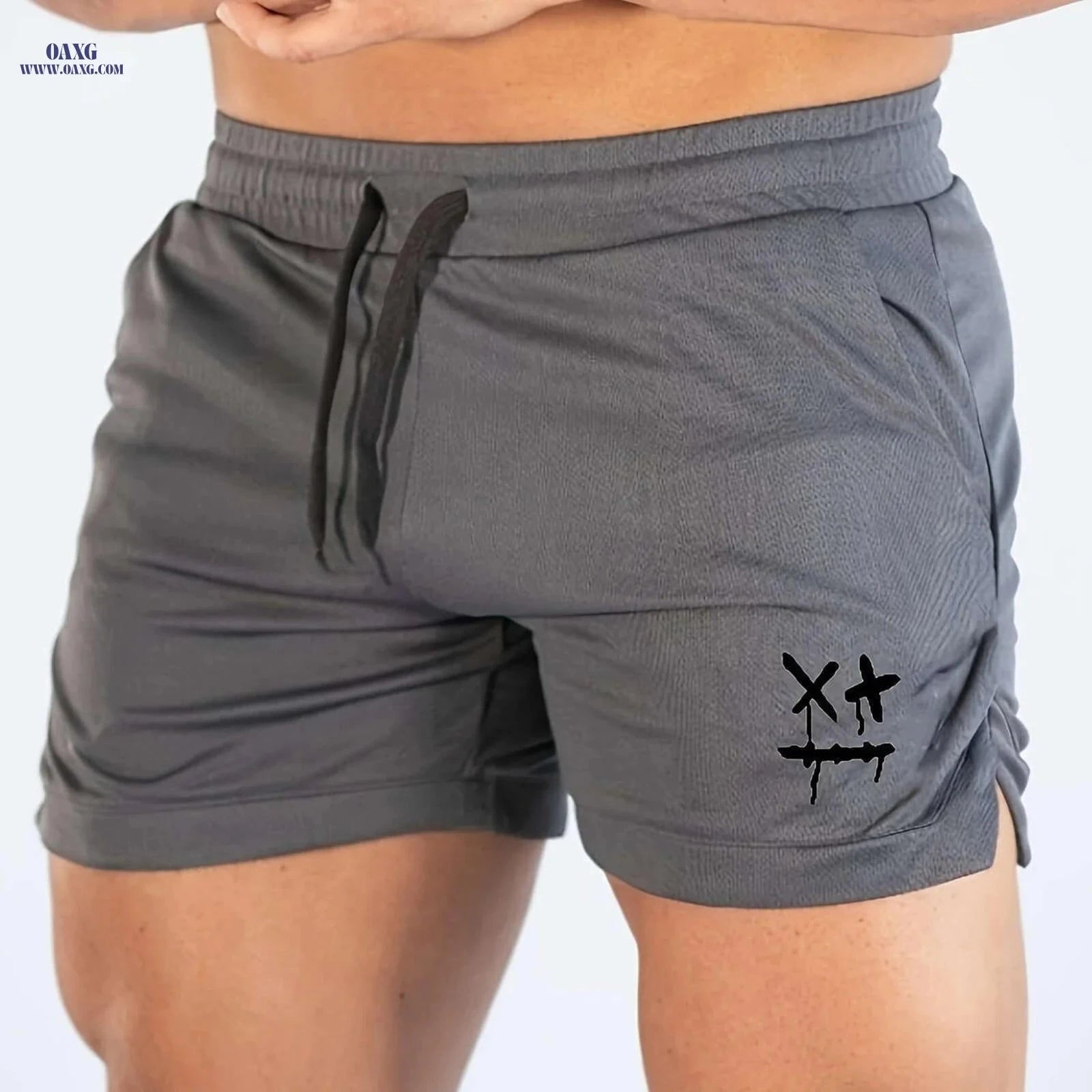 Summer Men's Sports Shorts - Breathable Quick Drying Casual Style   OAXG Grey / FR S